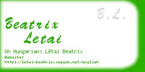 beatrix letai business card